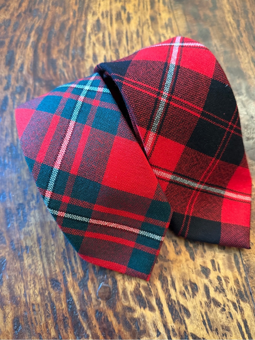 Two Red Tartan Plaid Men's Ties, 100% new wool. Made in Scotland. NWOT.